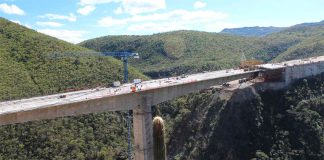 Construction of a bridge on the highway to the coast more than two years ago.