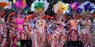 Costumed dancers are part of Mazatlán's annual carnival.