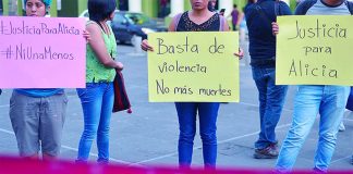 Women protest against gender-based violence.
