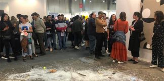 Remains of the exhibit at the OMR Gallery in Mexico City.