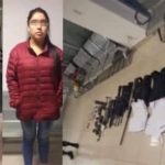 The young women and their weapons stash.