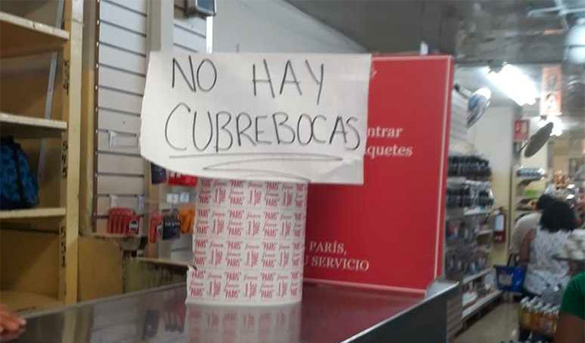 'No face masks,' reads the sign in a Mexico City pharmacy.