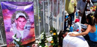 A memorial to the Mexican teen shot and killed by a US border patrol agent.