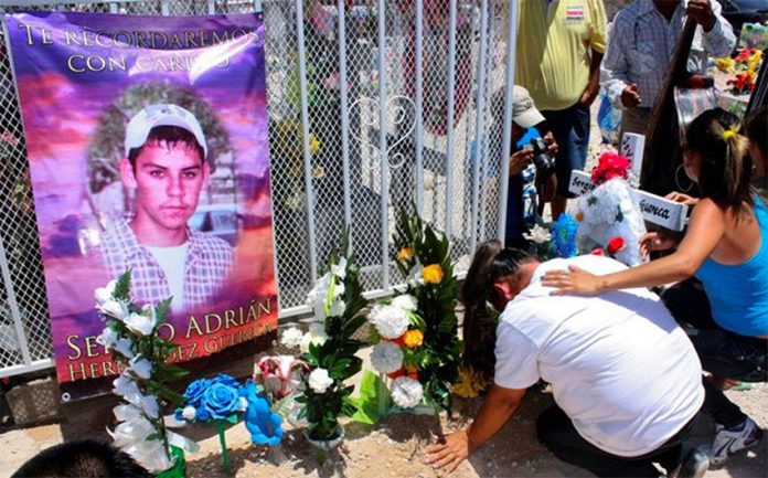 A memorial to the Mexican teen shot and killed by a US border patrol agent.