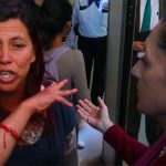 The victim's mother and Mayor Sheinbaum.