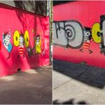 The Mexico City mural before, left, and after.