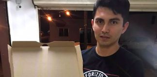 Zero Zero Three and his pizza.