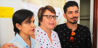 Playa Mayor Beristain and the couple who were removed from beach.