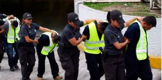 Some of the police arrested in connection with Ayotzinapa in 2014.