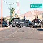 A police roadblock in Chihuahua on the weekend.