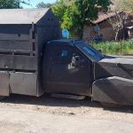 The armored vehicle seized in Zirándaro bore the Jalisco cartel's initials, CJNG.
