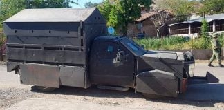 The armored vehicle seized in Zirándaro bore the Jalisco cartel's initials, CJNG.