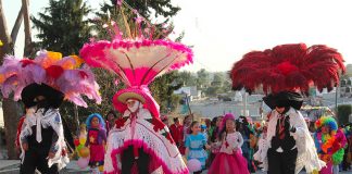 Charros in their unique outfits at Tlaxcala Carnival.