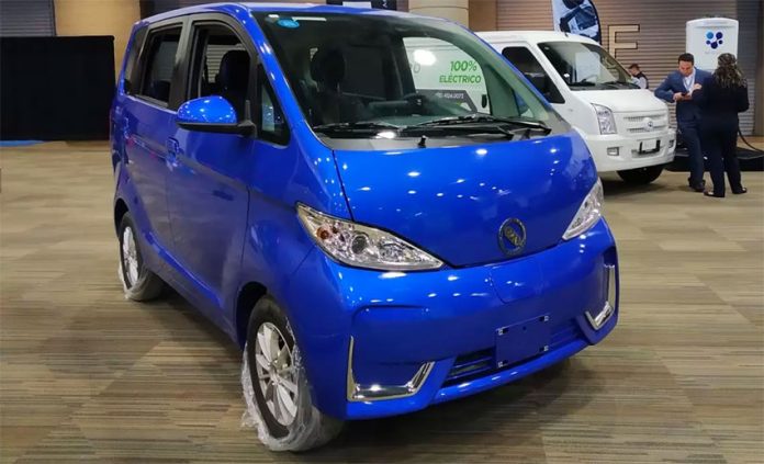 The hybrid-electric van, made in Mexico.