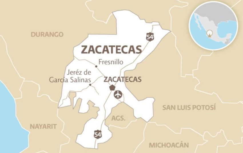 map of zacatecas