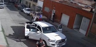 Surveillance camera catches an operation by Jalisco cartel suspects in Zacatecas in 2018.