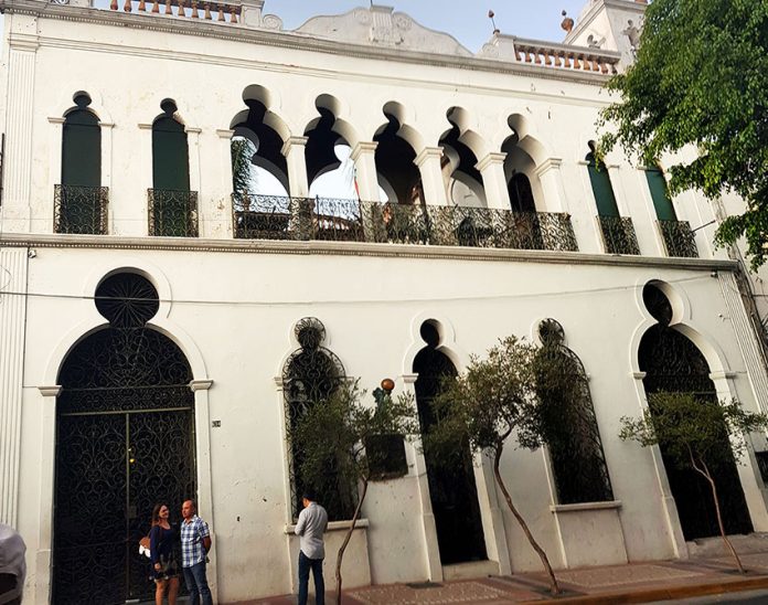 The entrance to the Palacio de las Vacas in the historic district of Guadalajara.