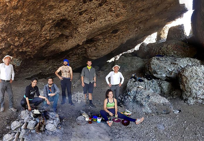 Inside La Casa de Piedra shelter cave.