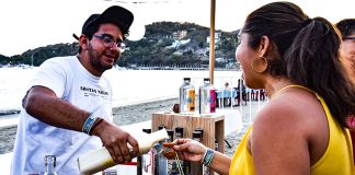 Sampling mezcal in Zihuatanejo.