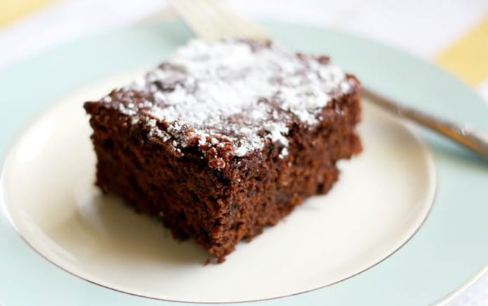 This chocolate cake is a family favorite.