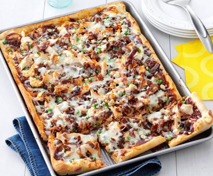Barbecued Chicken Pizza is one of a long list of options.