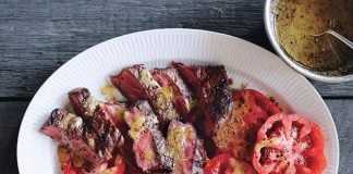 Tomatoes brighten up grilled skirt steak.
