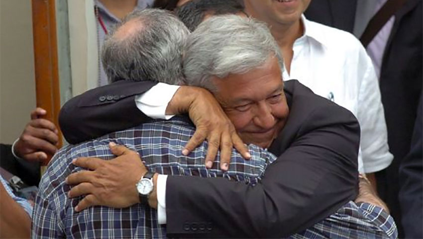 AMLO, the hugger in chief.