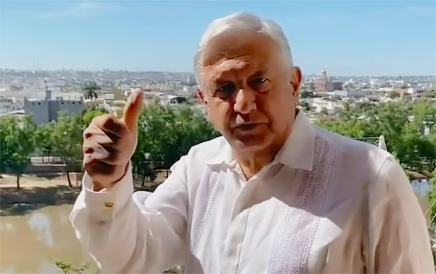 López Obrador warns of power grab by conservatives in weekend video.