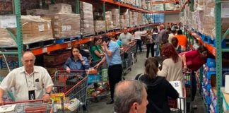 Coronavirus worries have triggered panic buying in cities near the northern border.