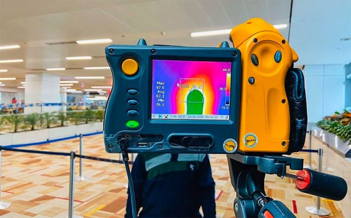 Thermal imaging cameras are being used at Mexico City airport.
