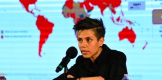 Ministry of Health official Ana Lucía de la Garza at Thursday's press conference.