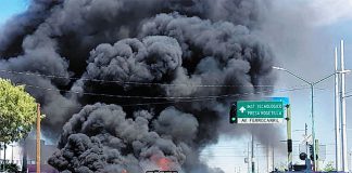 Protesters set fire to several vehicles belonging to the National Guard.