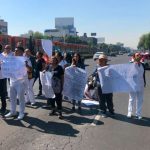 Medical personnel protest in Mexico City on Tuesday.