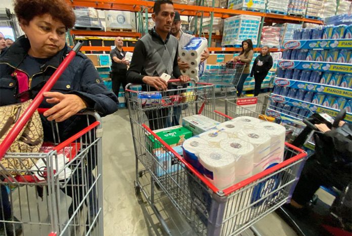 Shoppers have been stocking up on toilet paper in northern cities.
