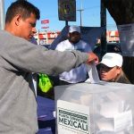 A man votes in last weekend's brewery referendum.
