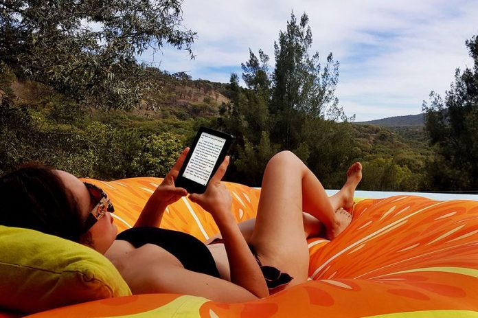 Whether at poolside or on the beach, e-readers work well in bright sunlight.