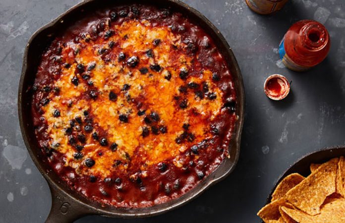 This Black Bean Bake can be served as a hot dip or a side dish.