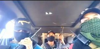 Images of the alleged gangsters surfaced on social media late Tuesday.