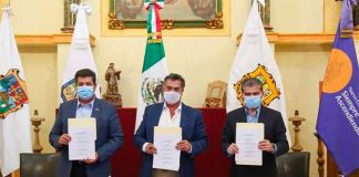 Masked bandits? No, they are the governors of Tamaulipas, Nuevo León and Coahuila.