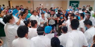 The Puebla hospital meeting that turned violent on Tuesday