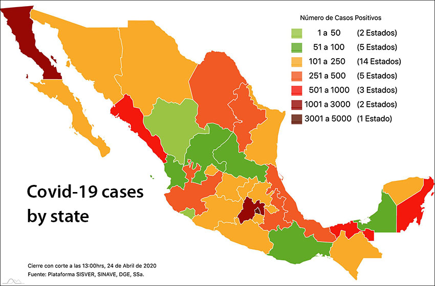 Confirmed coronavirus cases as of Friday.