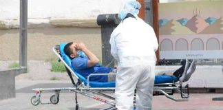 A man with coronavirus symptoms is admitted to a Tijuana hospital.