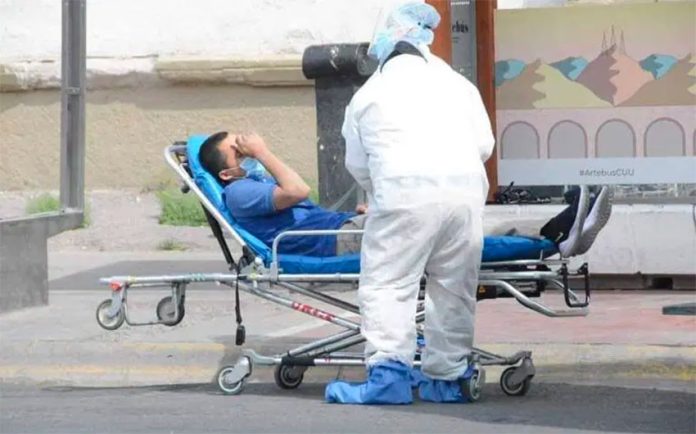 A man with coronavirus symptoms is admitted to a Tijuana hospital.