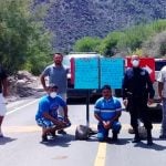 San Javier residents block the road into their community in light of the coronavirus emergency.