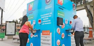 A handwashing station in Hidalgo.