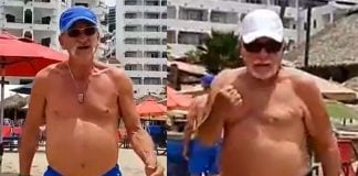 Tourists vent their anger at a reporter on a beach in Puerto Vallarta.