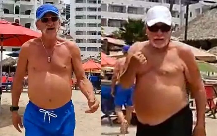 Tourists vent their anger at a reporter on a beach in Puerto Vallarta.