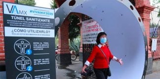 Disinfection tunnels have been installed at various locations in Mexico City in recent days.