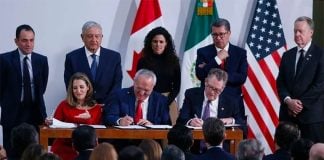 Trade negotiators signed the new deal in Mexico City in December before President López Obrador and other officials.