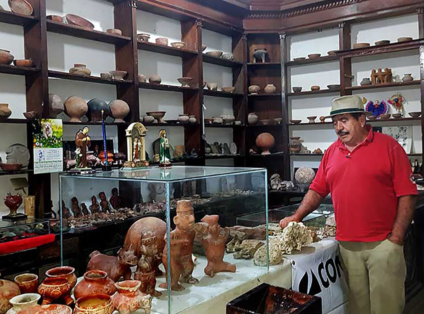 Writer Gabriel Michel at the Licho Santana Museum in El Limón, Jalisco.